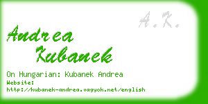 andrea kubanek business card